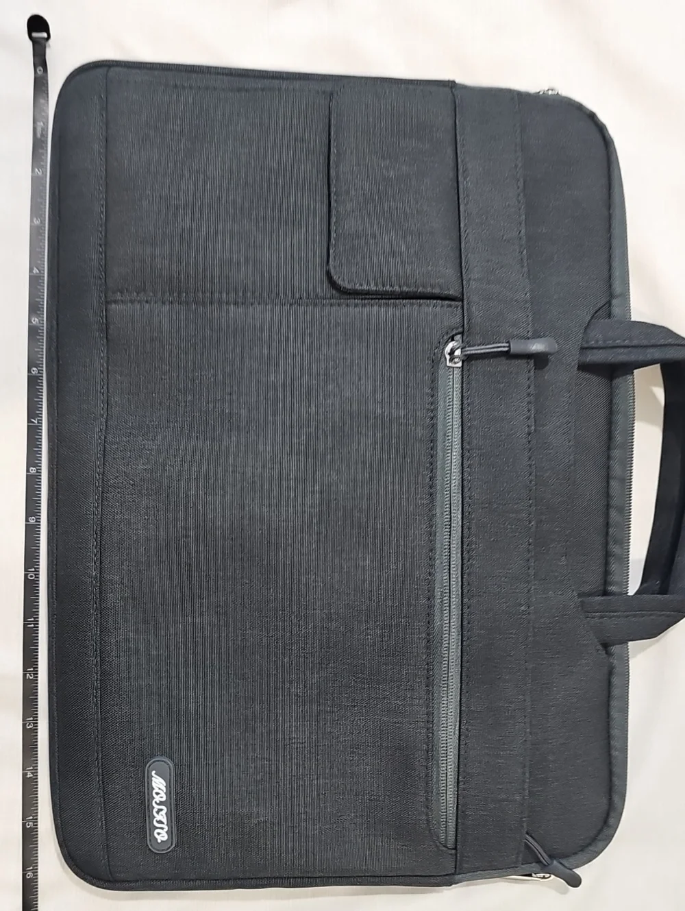 POLOGG Black Laptop Briefcase with Front Zip Pocket